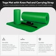 thumbnail image 3 of BalanceFrom 71 x 24 x 1 Inches Extra Thick Yoga Mat with Knee Pad, Green, 3 of 9