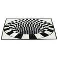 thumbnail image 1 of Hallway Rugs Black White Grid Bottomless Hole Floor Carpet Antiskid Mat Rugs, 1 of 11