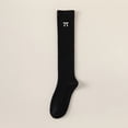 thumbnail image 3 of Xijirk Womens Knee High Socks Black Bow Embroidered Cotton Crew Socks Size:One Size, 3 of 4