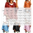 thumbnail image 3 of Inverlee Waffle Knit Short Sleeve Hoodies for Women Oversized Drop Shoulder Pullovers Pockets Solid Loose Casual Hooded Tops Red S-XXL, 3 of 9