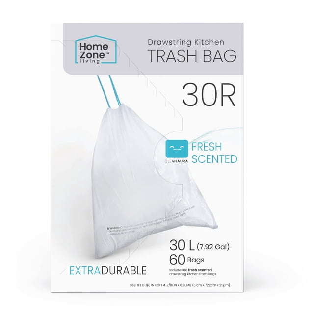Bolsas de basura Home Zone Living de 30 litros (8 galones), 60 unidades