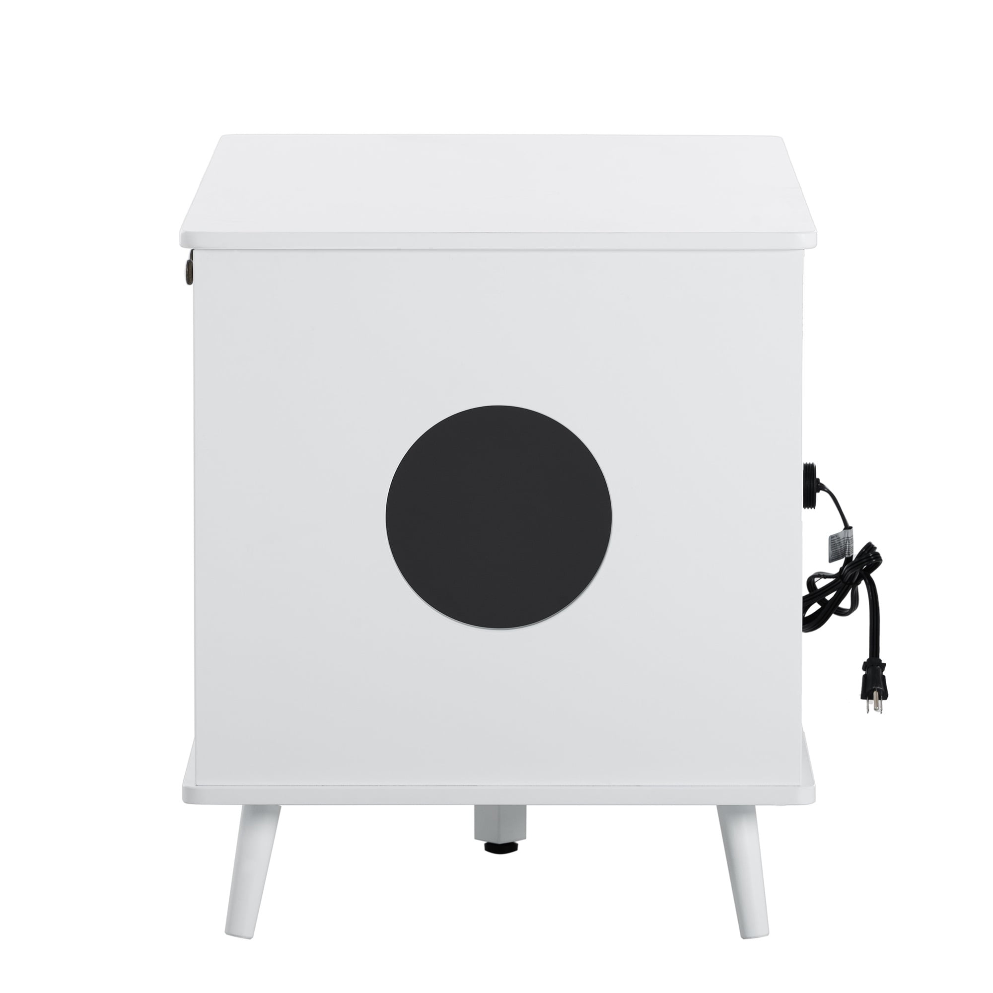 Pefilos 39" Hidden Cat Litter Box Enclosure Furniture, Modern Wood Cat House, Cat Washroom with Plug, White Pefilos 39" Hidden Cat Litter Box Enclosure Furniture, Modern Wood Cat House, Cat Washroom with Plug, White