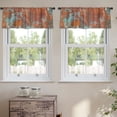 thumbnail image 2 of LALILO Kitchen Curtain Valance Aged Copper Green Rod Pocket Window Curtain 52"x 18" Set of 2, 2 of 6