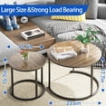 thumbnail image 2 of Coffee Table Nesting Set of Side Set Golden Frame Circular Round and Marble Pattern Wooden Tables Living Room Bedroom Apartment Modern Industrial Simple Nightstand, 2 of 9