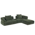 thumbnail image 3 of Christopher Knight Home 121" Compressed L-Shaped Modular Sectional Sofa, Deep Seat Foam Couch, Green, 3 of 12