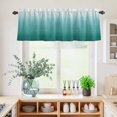 thumbnail image 5 of 3 Piece Kitchen Curtains and Valances Set Teal Green Ombre Cafe Curtains 24 Inch Length Contemporary Gradient Abstract Art Valance & Tier Curtain for Living Room Bedroom Window 54"x18"+27"x24"*2, 5 of 6