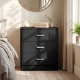 thumbnail image 2 of Ktaxon Black 3 Drawer Dresser Nightstand Modern Wood Chest of Drawers Bedroom Black Finish, 2 of 14
