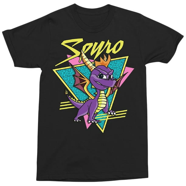 Spyro The Dragon Spyro The Dragon Men S Black Retro Logo T Shirt 2xlarge Walmart Com Walmart Com