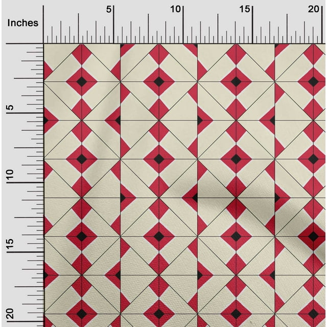 oneOone Viscose Chiffon Fabric Diamond Geometric  Printed Craft Fabric BTY 42 Inch Wide