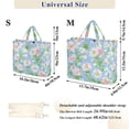 thumbnail image 2 of FORMRS Womens Corduroy Tote Bag Crossbody Shoulder Handbag with Pocket, Blue Floral, 2 of 7