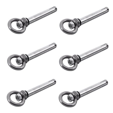 

12Pcs Stainless Steel Raw Style Anchor Eye M6 x 82mm Silver