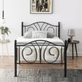 thumbnail image 3 of VECELO Metal Bed Frame, Mattress Foundation with Victorian Headboard and Footboard, Heavy Duty/Easy Set Up, Twin Size, Black, 3 of 7
