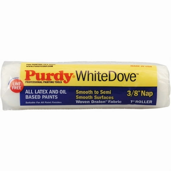 Purdy White Dove 662071 Paint Roller Cover, 1/4 in Thick Nap, 7 in L, Dralon Fabric Cover