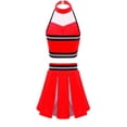 thumbnail image 3 of Alvivi Kids Girls Ceerleading Costume Halter Neck  Crop Top Pleated Skirt Outfits 2Pcs 6-16, 3 of 5