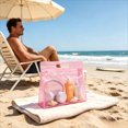 thumbnail image 4 of Twfbrm Clear PVC Travel Bags, Waterproof Leakproof Storage Bag with Zipper and Handle, Portable Reusable Makeup Cosmetic Bags for Travel, Swimsuit, Beach, Toiletries, 4 of 6