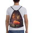 thumbnail image 2 of Kdxio Butterfly Sitting on a Flower Print Drawstring Backpack Bag,Waterproof Draw String Back Sack, Gym Drawstring Bags Swim Bag For Unisex, 2 of 9