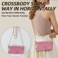 thumbnail image 2 of Decase for iPhone 15 Pro Max Crossbody Wallet Case with PU Leather Card Holder Slots Kickstand Flip Folio Zipper Handbag Phone Cover,Pink, 2 of 8