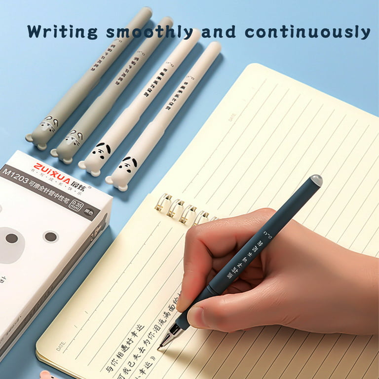  White Silent Gel Pens Fine Point Smooth Writing Pens, 20 Pcs  Cute Pens For Journaling, Aesthetic Pens, 0.5 Mm Fine Point Pen, Black Ink  Pens, Kawaii Ballpoint Pens No Bleed Through