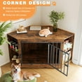 thumbnail image 3 of Dog Crate Furniture for Small Medium Dogs, Cuoote 55 Inch Wooden Kennel End Table with 4 Storage Shelves, Corner Indoor Pet House, 3 of 8