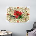 thumbnail image 1 of Floral Tapestry, Vector Antique Glass Image Flower Lily Like Design with Leaves and Buds Artwork, Wall Hanging for Bedroom Living Room Dorm Decor, 60W X 40L Inches, Multicolor, by Ambesonne, 1 of 2