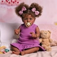 thumbnail image 6 of RSG Lifelike Reborn Baby Dolls Black Girl - 20 Inch Soft Cloth Body Newborn Baby Dolls Cute Real Life Baby Doll with Gift Box for Kids Age 3+, 6 of 9