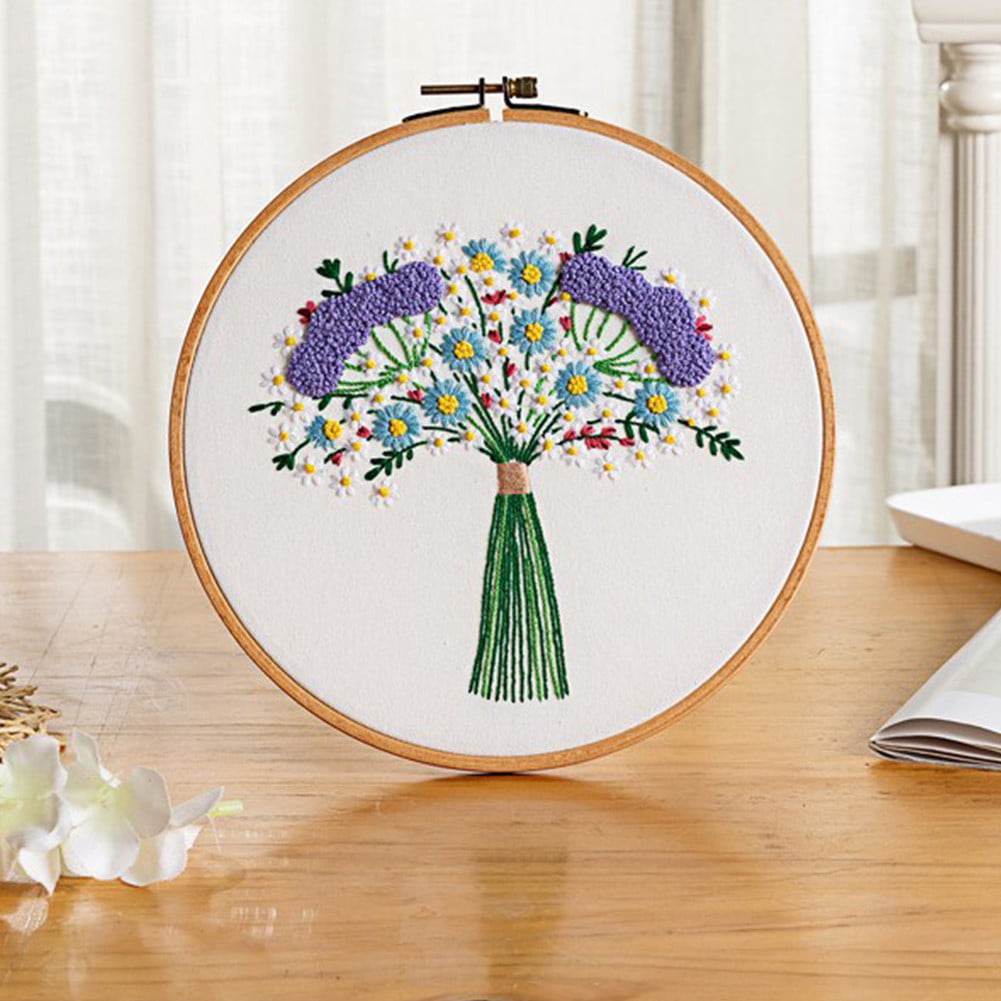 Floral Pattern Embroidery Cross Stitch Kit Set Beginner-Handmade DIY Craft Kits 