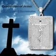 thumbnail image 6 of SOULMEET Personalized 10K 14K 18K Solid White Gold/Silver Rectangle Locket That Holds Picture Custom Large Crucifixion Cross Locket Necklace Gift for Men Women, 6 of 10