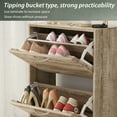 thumbnail image 4 of OXYLIFE Shoe Cabinet Entryway, 3 Tier Shoe Storage Organizer Brown, 4 of 8