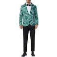 thumbnail image 2 of Blazer Floral INSPIRE CHIC para Hombre con Solapa Notch Formal de Un Botón Retro de Flores 2XL Verde Oscuro, 2 of 6