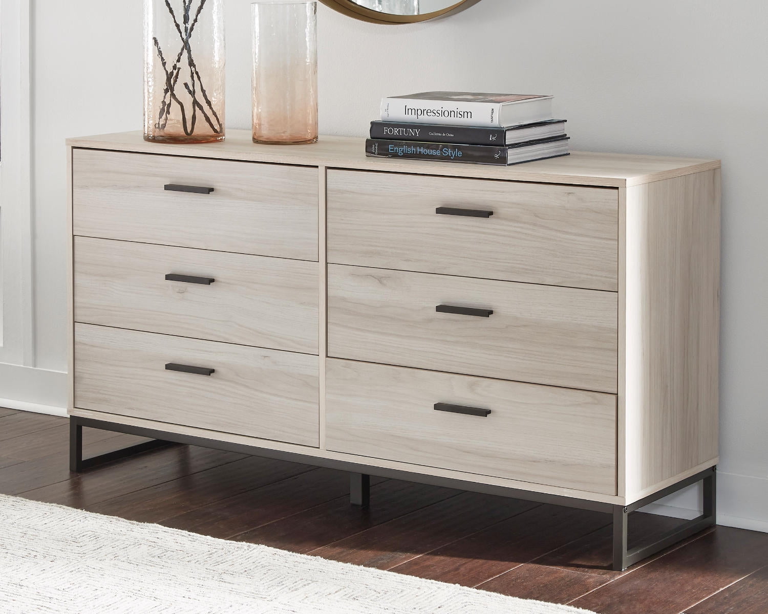 Signature Design by Ashley Casual Neilsville 6 Drawer Dresser, Multi Gray