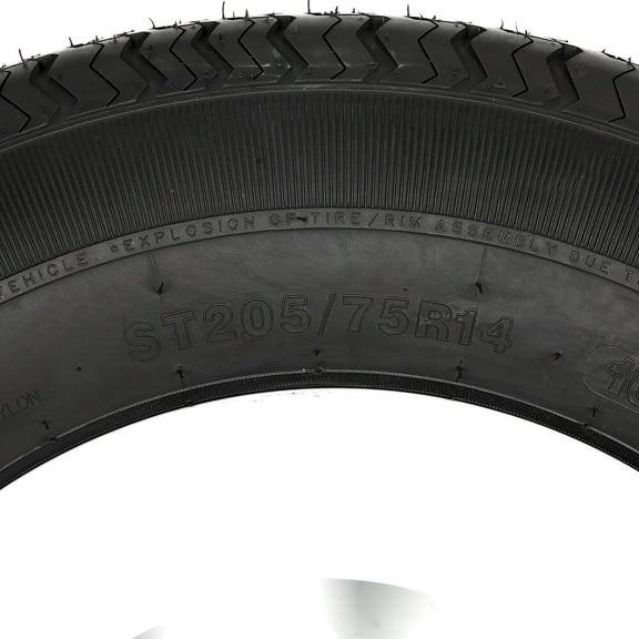 Scuff Guard Set 2 Radial Trailer Tires ST205/75R14 8 Ply, ST 205 75 14 Load Range D LRD 105M
