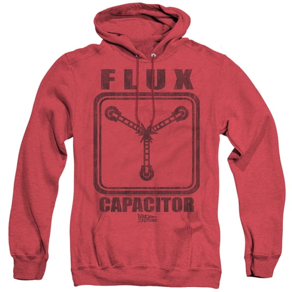 Back To The Future Flux Capacitor Adult Heather Hoodie Sweatshirt Red