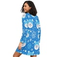 thumbnail image 2 of FORMRS Womens Long Sleeve Nightgowns Crew Neck Sleep Shirt Soft Pajamas Sizes S-3XL, Blue Bears, 2 of 8
