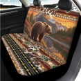 thumbnail image 3 of Binienty Aztec Brown Bear Automotive Seat Covers with 15 Inch Steering Wheel Cover Elastic Center Console Cushion Anti-Slip Seat Belt Pads 14 Piece Car Interior Decor Set, 3 of 7