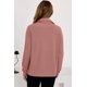 thumbnail image 3 of Sudadera Dokotoo para mujer, punto gofrado, solapa, media cremallera, rosa, 3 of 6