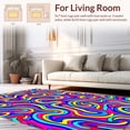 thumbnail image 2 of ODIKA 5'x7' Machine Washable Non-Slip Area Rug, Kaleidoscopic Ribbon Loop Featuring Interwoven Hues High Traffic Rug, Pink, 396135, 2 of 5