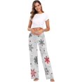 thumbnail image 6 of Women's Pajama Pants, Casual Pajama Bottoms Drawstring Lounge Pants Wide Leg, 6 of 7
