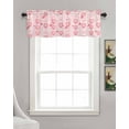 thumbnail image 3 of Pink Valentine's Love Linen Curtain Valance for Bedroom/Bathroom/Kitchen/Office/Living/Dining Room Windows,Golden Heart Saint Flower Rod Pocket Topper Drapes Decorative Cafe Drapery Panel 42x18, 3 of 6