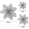 thumbnail image 4 of 36 Uds flores de Navidad flores artificiales de Navidad con purpurina, adorno de árbol de Navidad de 8/10 / 15cm adorno de decoración de flores de Navidad Ormromra LKX-1930, 4 of 8