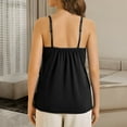 thumbnail image 4 of JIAYUE Women's Tank Tops Solid Color Sleeveless V-Neck Built In Bra Plus Size Flowy Adjustable Spaghetti Strap Pleated Loose Vest Leisure Female Camisole, 4 of 7