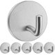 thumbnail image 1 of Self Adhesive Hooks Heavy Duty Stainless Steel Wall Door Hooks Office Home Kitchen Bathroom Closet Sticky Hooks compatible Hanging Coats Towels Keys-a, 1 of 5