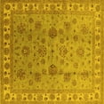 thumbnail image 1 of Ahgly Company Indoor Square Oriental Yellow Industrial Area Rugs, 3' Square, 1 of 4