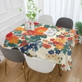 thumbnail image 2 of Yayeee Tablecloths 60" x 90" Rectangle Wrinkle Resistant Party Table Cover, Orange Japanese Flowers Pattern, 2 of 8