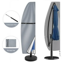 Patio Umbrella Cover - 210D Waterproof Outdoor Offset Banana Style Umbrella Cover - Fits Cantilever Offset Umbrella 7-11 Feet