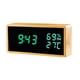thumbnail image 2 of Reloj ador digital de de bambú, LED /24 tiempo tiempo de tiempo de tiempo de , fecha, repetición de y temperatura, con pis, reloj verde Sunnimix Despertador digital, 2 of 8