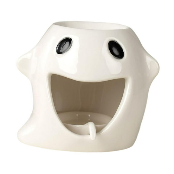 CoudarTitie Essential Oil Burner Ceramic Ornament,Table Centerpiece Halloween Ghost Tealight White