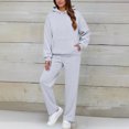 thumbnail image 2 of Womens 2 Piece Outfits Lounge Hoodie Oversized Sweatshirt Jogger Sweatpants Y2K Tracksuit Sweatsuit Set Fall Clothes Gray XXL, 2 of 6