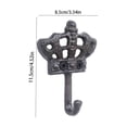 thumbnail image 3 of Vintage Cast Iron Crown Wall Hook, Rustic Ornate Metal Coat Hanging Hook, Decorative Heavy Duty Wall Mount Hanger for Entryway Bathroom Bedroom Home Decor, 3 of 7