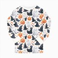 thumbnail image 4 of TOWED22 Boys Girls Halloween Pajamas Ghost Graphic Long Sleeve Pant Sets Pumpkin Pjs Kids Holiday Sleepwear, 4 of 7