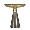 thumbnail image 5 of LeisureMod 19" Round Side Table with Glass Top and Base End Table Brushed Gold Iron Support Indoor Use for Modern Home, Living Room Hyalus Collection, 5 of 15